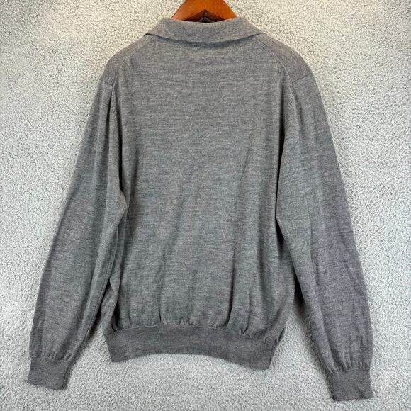 Mens Merino Wool Sweater XXL Gray Kurt Cobain Grandpacore Academia Preppy - Picture 8 of 9
